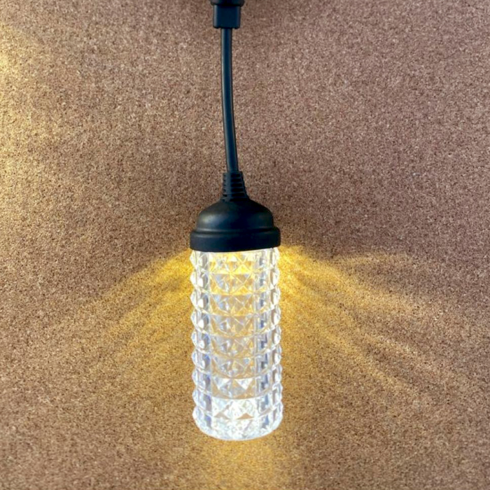Ghirlanda luminoasa de exterior tip diamant 10 becuri, 10 M, 220 V interconectabil, cablu negru, alb cald [3]