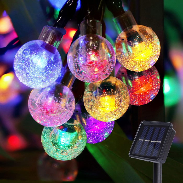 Ghirlanda luminoasa solara bile cu 50 LED-uri, multicolor, 6.5 m [1]