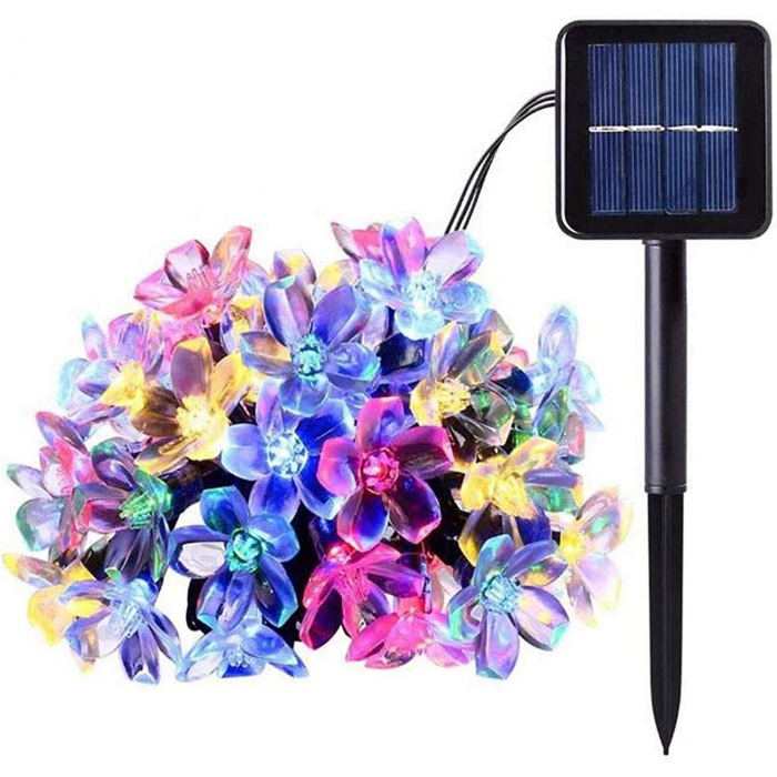 Ghirlanda luminoasa solara Flori de Cires cu 50 LED-uri, multicolor, 6.5 m [1]