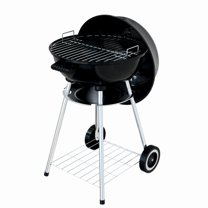 Gratar pe carbuni KLUGMEISTER KY22018A, material otel, cu capac si roti de deplasare, diametru gatire 54 cm, inaltime gatire 78 cm [1]