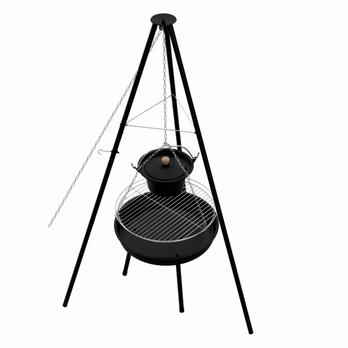 Gratar pe carbuni KLUGMEISTER KY23020A, material otel, suspendat, cu trepied, diametru 49 cm [1]
