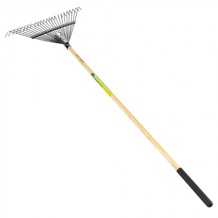 Grebla frunze 24 dinti flexibili,maner lemn,1650mm [4]