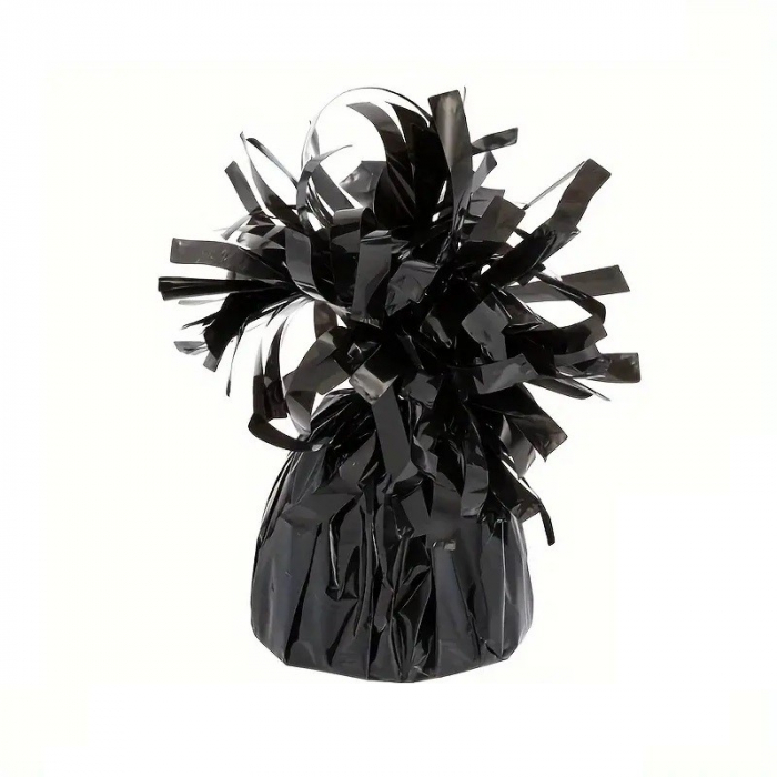 Greutate pentru Baloane cu Heliu, Flippy, din Folie cu Franjuri, 170g, 13 x 5 x 3 cm, Negru [1]