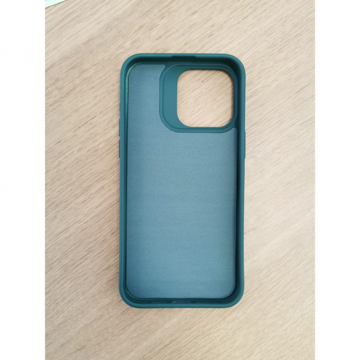 Husa Apple iPhone 14, Flippy, din Silicon Lichid, Interior din Microfibra, Lentile Fosforescente de Protectie Camera, Anti Amprenta, Rezistenta la Socuri, Verde [6]