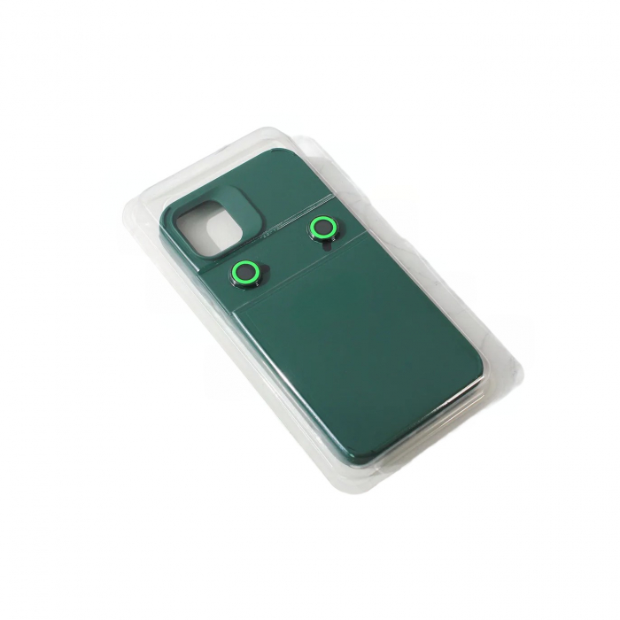 Husa Apple iPhone 14, Flippy, din Silicon Lichid, Interior din Microfibra, Lentile Fosforescente de Protectie Camera, Anti Amprenta, Rezistenta la Socuri, Verde [3]