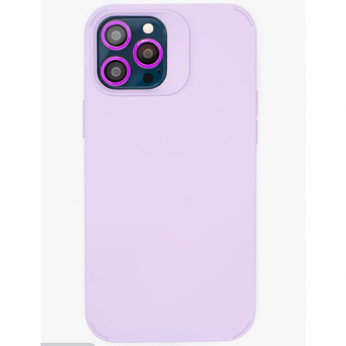 Husa Apple iPhone 14 Pro, Flippy, din Silicon Lichid, Interior din Microfibra, Lentile Fosforescente de Protectie Camera, Anti Amprenta, Rezistenta la Socuri, Mov [5]