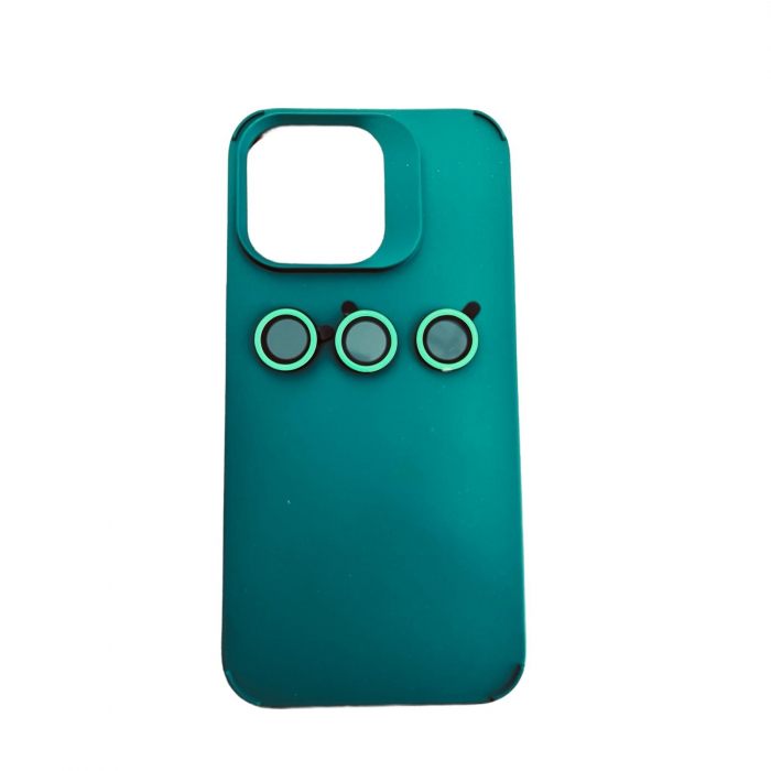 Husa Apple iPhone 14 Pro Max, Flippy, din Silicon Lichid, Interior din Microfibra, Lentile Fosforescente de Protectie Camera, Anti Amprenta, Rezistenta la Socuri, Verde [10]