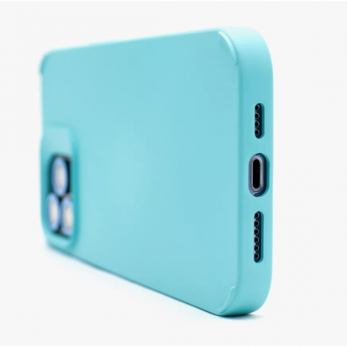 Husa Apple iPhone 15, Flippy, din Silicon Lichid, Interior din Microfibra, Lentile Fosforescente de Protectie Camera, Anti Amprenta, Rezistenta la Socuri, Bleu [4]