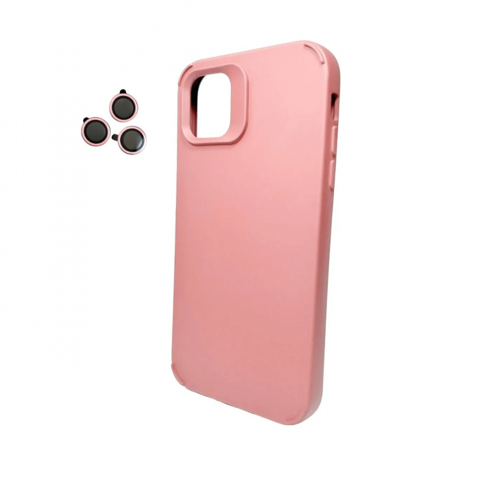 Husa Apple iPhone 15 Pro, Flippy, din Silicon Lichid, Interior din Microfibra, Lentile Fosforescente de Protectie Camera, Anti Amprenta, Rezistenta la Socuri, Roz [7]