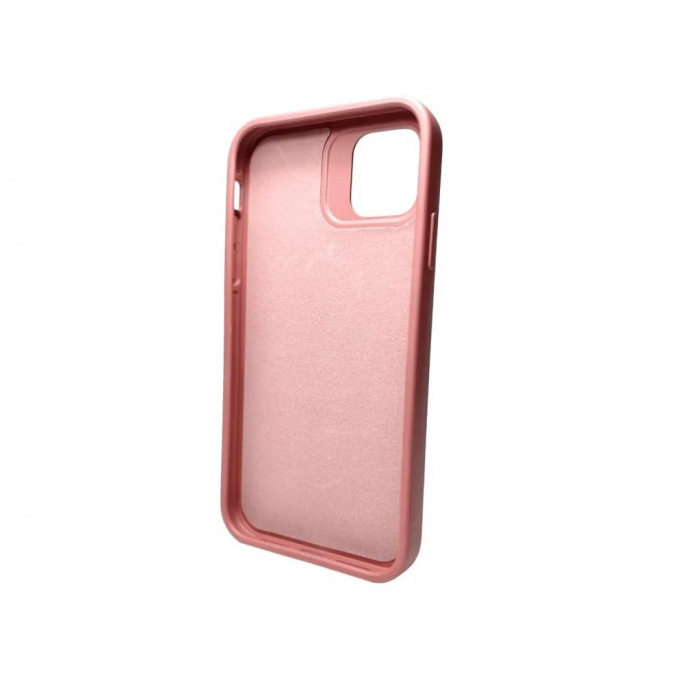 Husa Apple iPhone 15 Pro, Flippy, din Silicon Lichid, Interior din Microfibra, Lentile Fosforescente de Protectie Camera, Anti Amprenta, Rezistenta la Socuri, Roz [3]