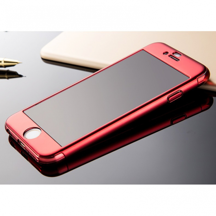 Husa Apple iPhone 6/6S 6 Joyroom (Fata + Spate) Rosu + Folie de protectie [6]