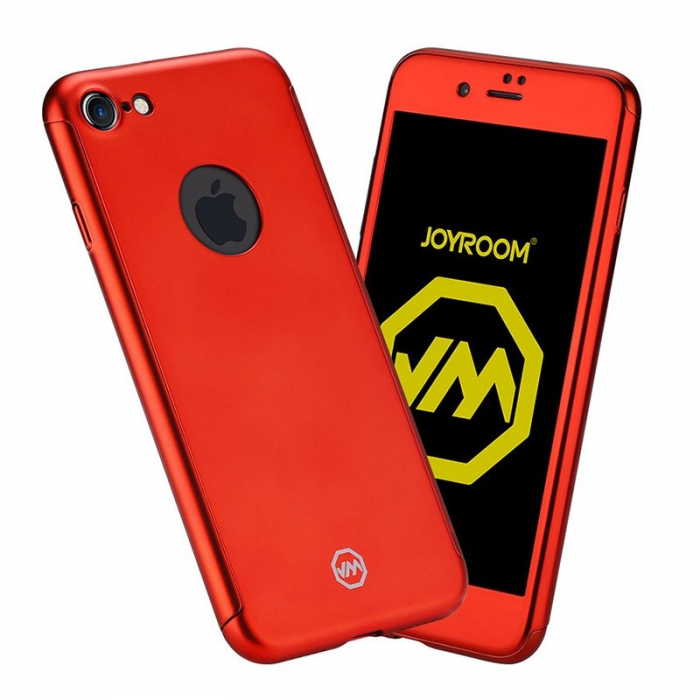 Husa Apple iPhone 6/6S 6 Joyroom (Fata + Spate) Rosu + Folie de protectie [2]