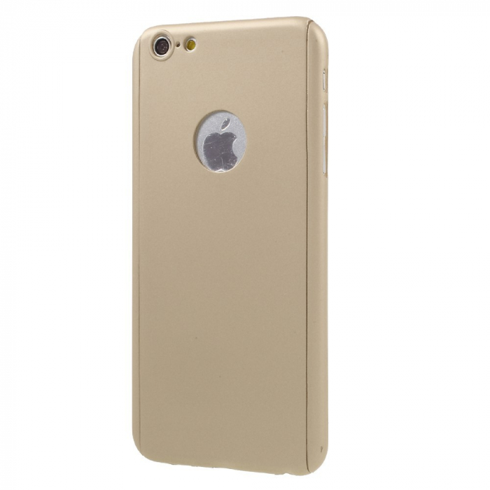 Husa Apple iPhone 6/6S Full Cover 360 Auriu + Folie de protectie [5]
