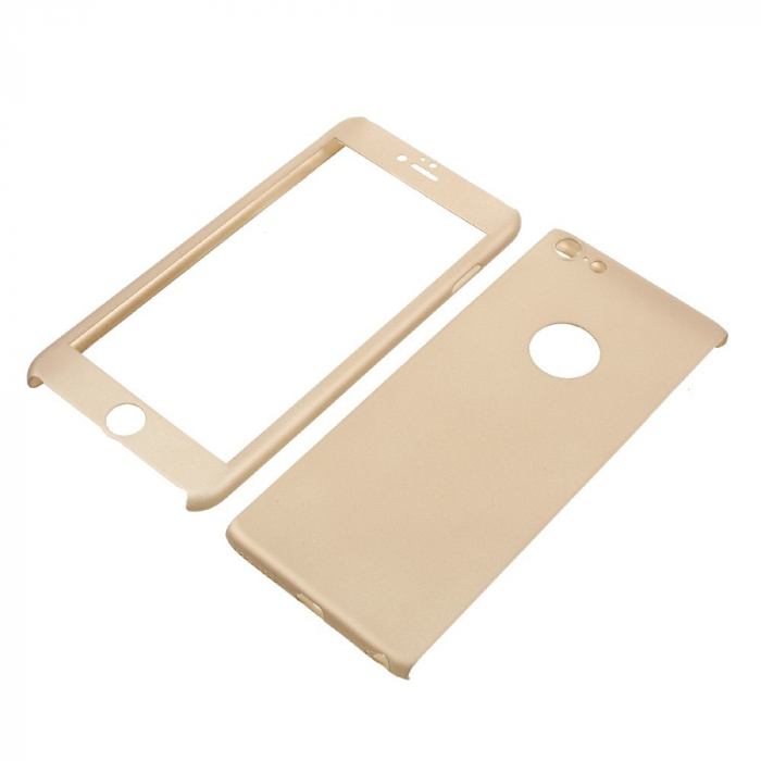 Husa Apple iPhone 6/6S Full Cover 360 Auriu + Folie de protectie [4]