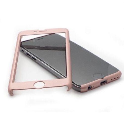 Husa Apple iPhone 6/6S IPAKY Full Cover 360 Roz Auriu + Folie Cadou [3]