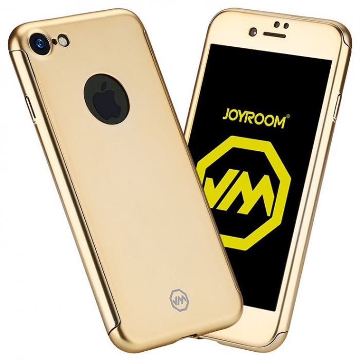 Husa Apple iPhone 6+/6S+ Joyroom (Fata + Spate) Auriu + Folie de protectie [1]