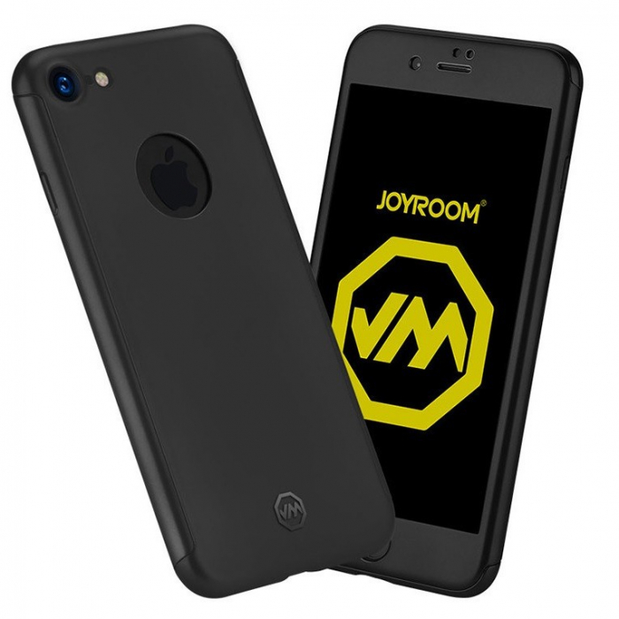 Husa Apple iPhone 6+/6S+ Joyroom (Fata + Spate) Negru + Folie de protectie [2]