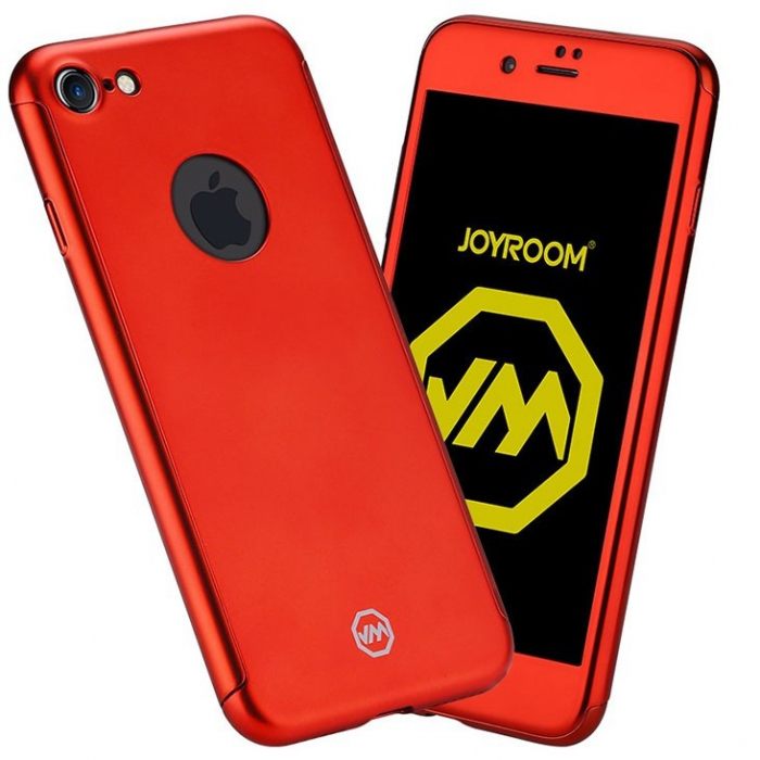 Husa Apple iPhone 6+/6S+ Joyroom (Fata + Spate) Rosu + Folie de protectie [2]