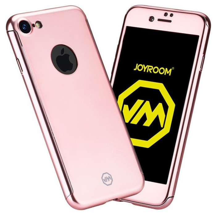 Husa Apple iPhone 6+/6S+ Joyroom (Fata + Spate) Roz Auriu + Folie de protectie [3]