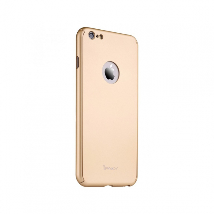 Husa Apple iPhone 6/6S Plus IPAKY Full Cover 360 Auriu + Folie Cadou [3]