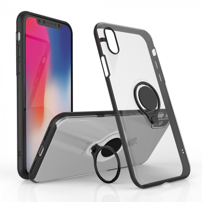 Husa Apple iPhone 7 Armor Ring cu inel magnetic Transparent [6]