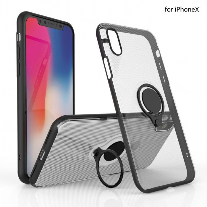 Husa Apple iPhone 7 Armor Ring cu inel magnetic Transparent [7]