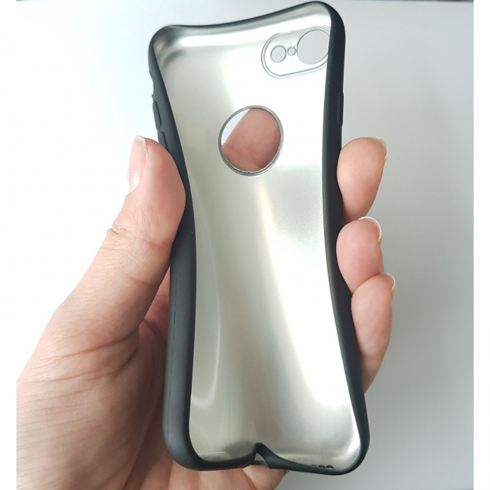 Husa Apple iPhone 7 Full Silicone 360 Negru + Folie de protectie [8]