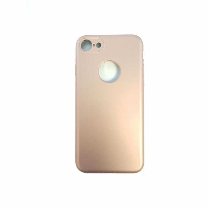 Husa Apple iPhone 7 Full Silicone 360 Roz Auriu + Folie de protectie [3]