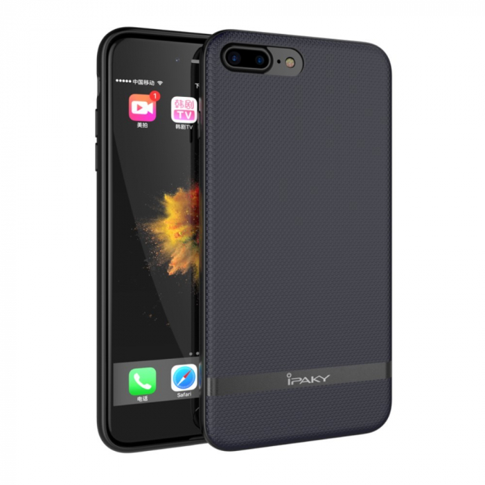 Husa Apple iPhone 7 Ipaky Rubber Coating Negru [2]
