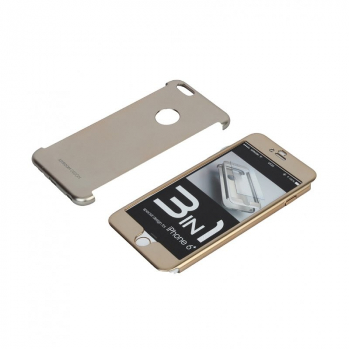 Husa Apple iPhone 7 Joyroom (Fata + Spate) Argintiu + Folie de protectie [5]