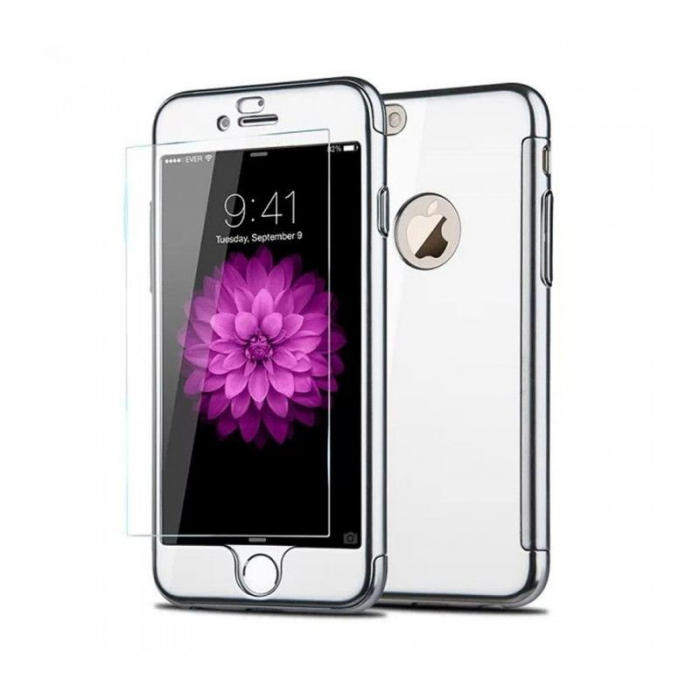 Husa Apple iPhone 7 Joyroom (Fata + Spate) Argintiu + Folie de protectie [4]
