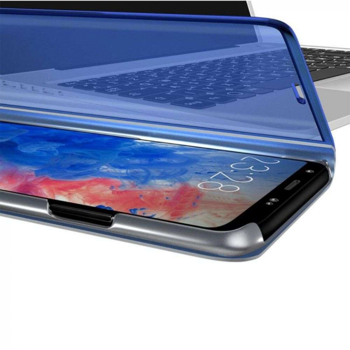 Husa Apple iPhone 7 Plus Flip Cover Oglinda Albastru [4]