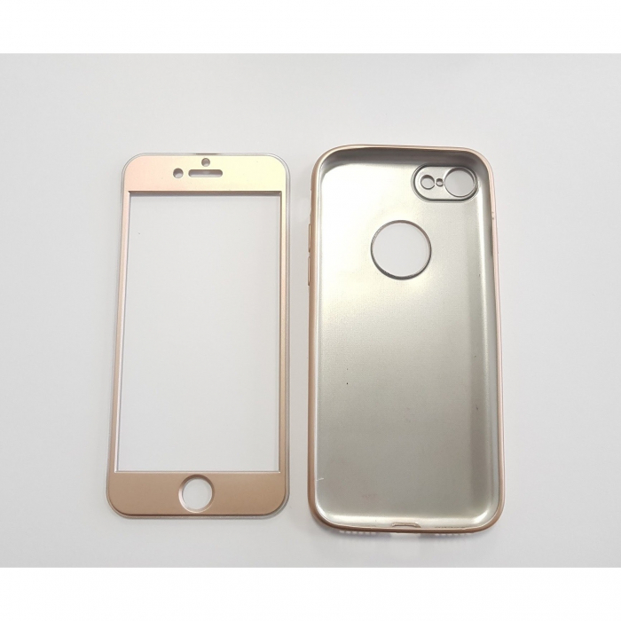 Husa Apple iPhone 7 Plus Full Silicone 360 Auriu [6]