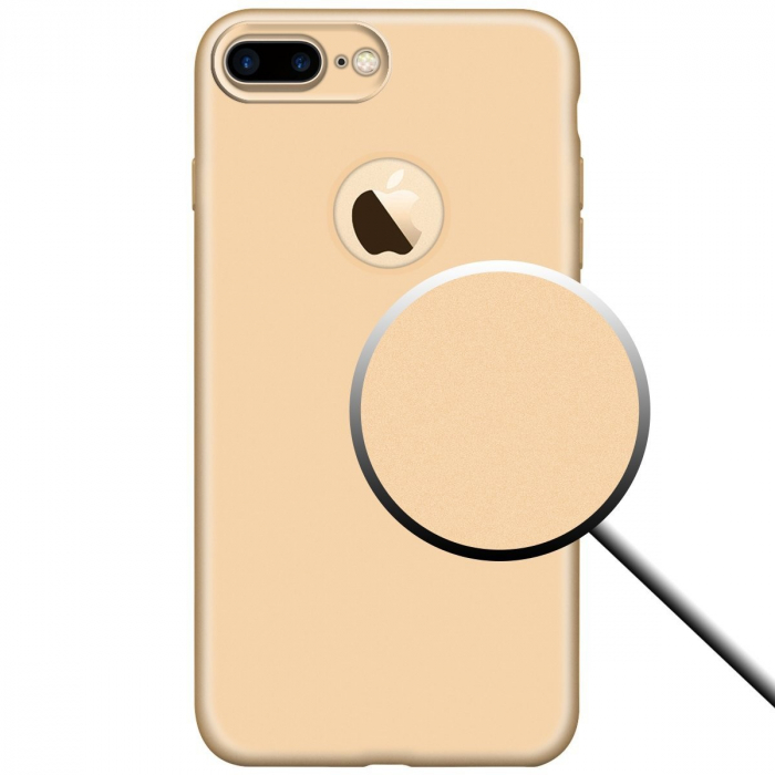 Husa Apple iPhone 7 Plus Full Silicone 360 Auriu [4]