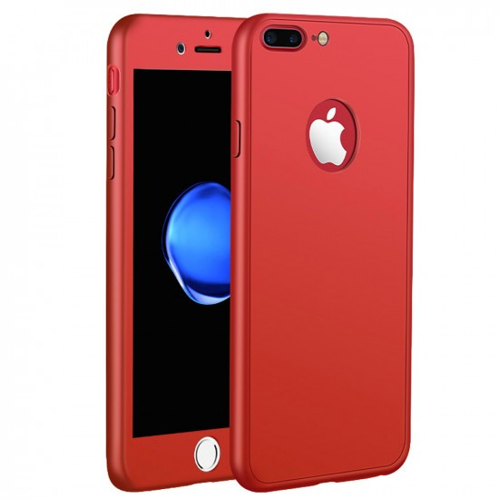 Husa Apple iPhone 7 Plus Full Silicone 360 Rosu [2]
