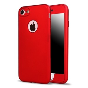 Husa Apple iPhone 7 Plus Full Silicone 360 Rosu [5]