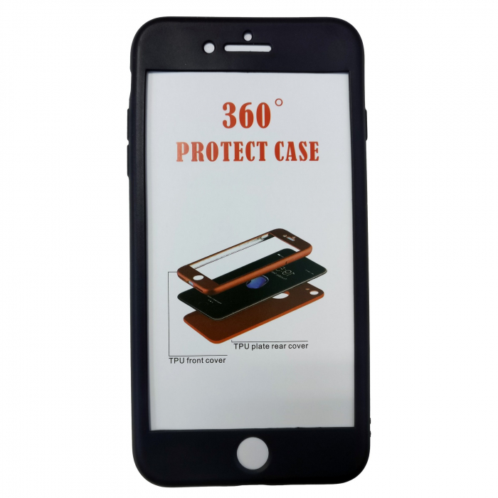 Husa Apple iPhone 7 Plus Full Silicone Negru [4]