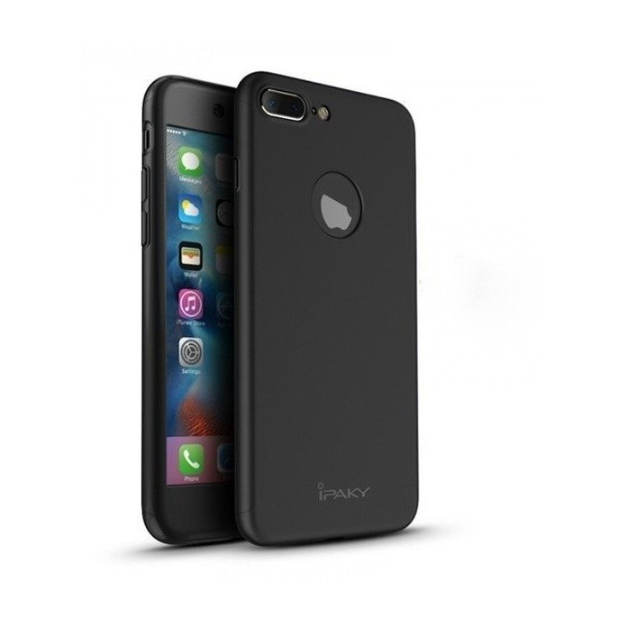 Husa Apple iPhone 7 Plus IPAKY Full Cover 360 Negru + Folie Cadou [4]