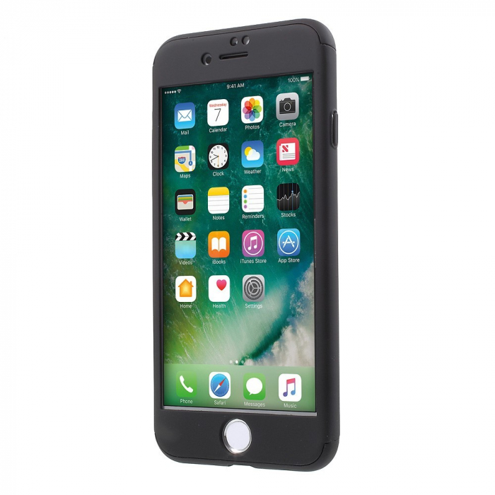 Husa Apple iPhone 7 Premium Full Cover 360 Negru + Folie Cadou [4]