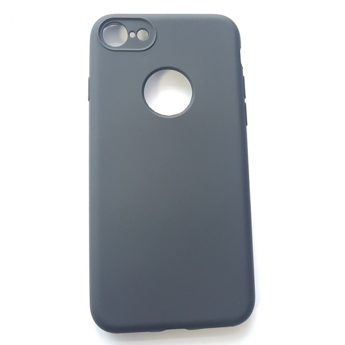 Husa Apple iPhone 8 Full Silicone 360 Negru + Folie de protectie [5]