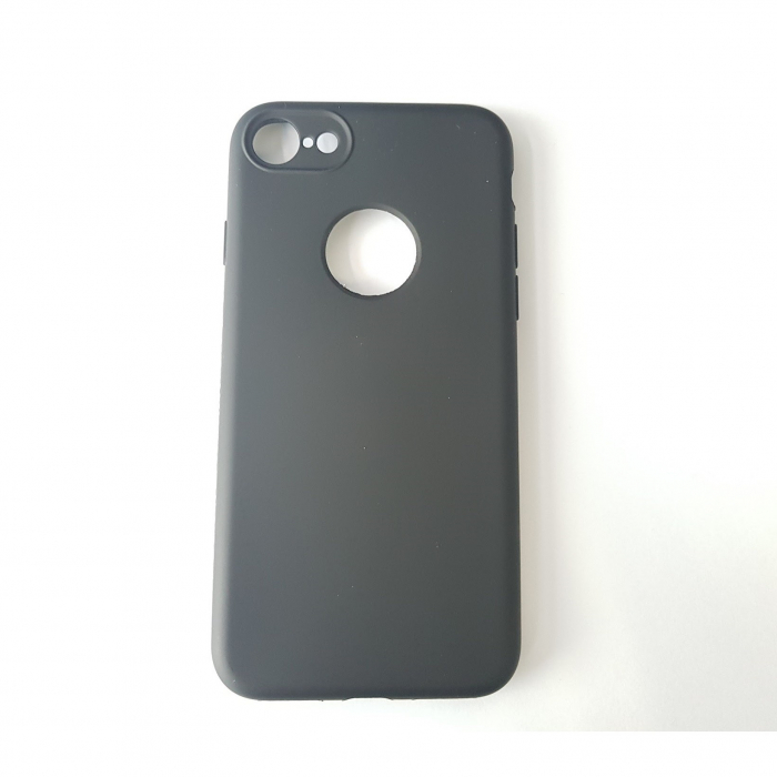 Husa Apple iPhone 8 Full Silicone 360 Negru + Folie de protectie [8]