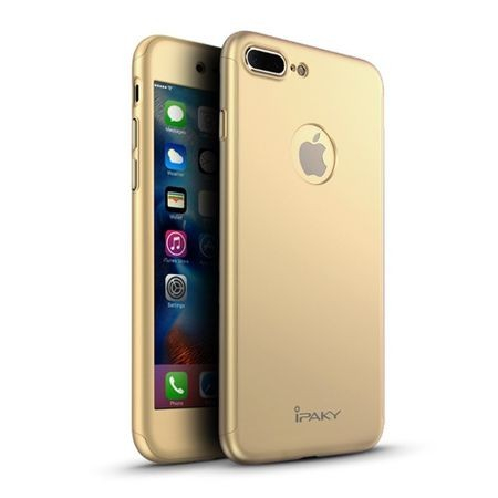 Husa Apple iPhone 8 Plus IPAKY Full Cover 360 Auriu + Folie Cadou [8]