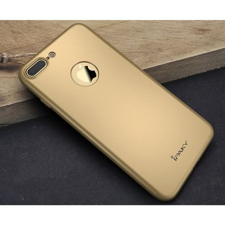 Husa Apple iPhone 8 Plus IPAKY Full Cover 360 Auriu + Folie Cadou [6]
