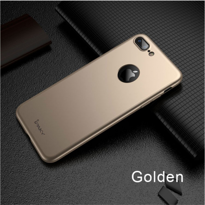 Husa Apple iPhone 8 Plus IPAKY Full Cover 360 Auriu + Folie Cadou [4]