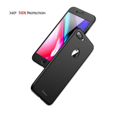Husa Apple iPhone 8 Plus IPAKY Full Cover 360 Negru + Folie Cadou [4]