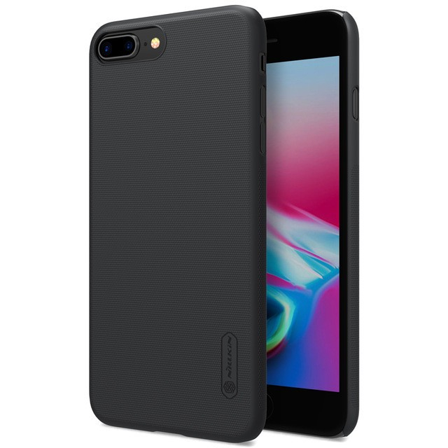 Husa Apple iPhone 8 Plus Nillkin Frosted Shield Negru + Folie de protectie [2]