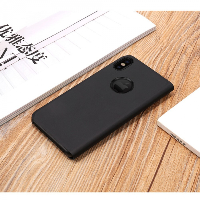 Husa Apple iPhone X Flip Cover Oglinda Negru [3]