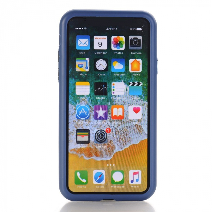 Husa Apple iPhone X Full Silicone Albastru [6]