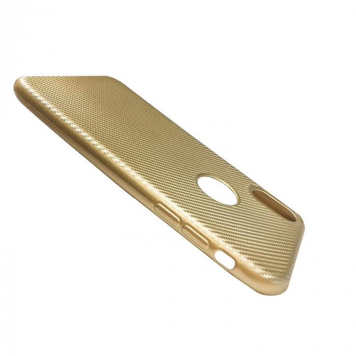 Husa Apple iPhone X i-Zore Carbon Fiber Auriu [3]