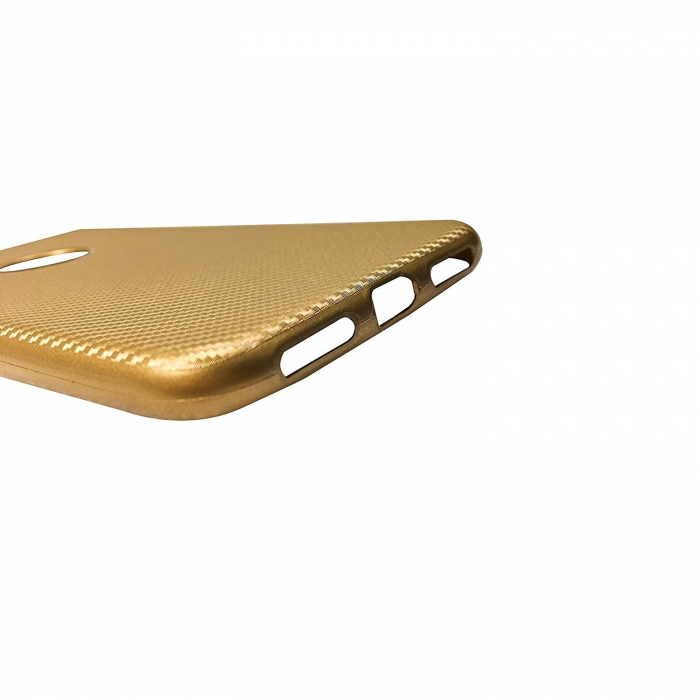Husa Apple iPhone X i-Zore Carbon Fiber Auriu [4]